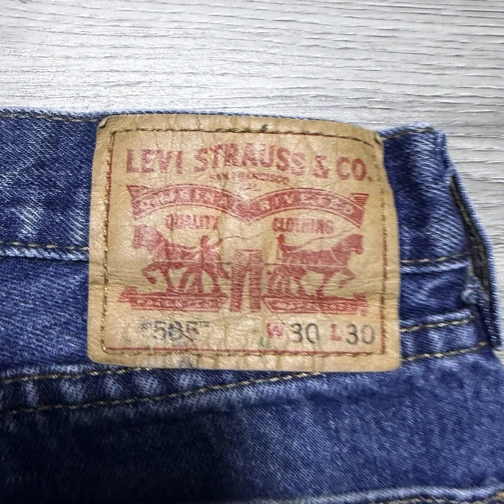 Levi's 505 Jeans 30x30 Blue Painter Workwear Denim Straight Leg